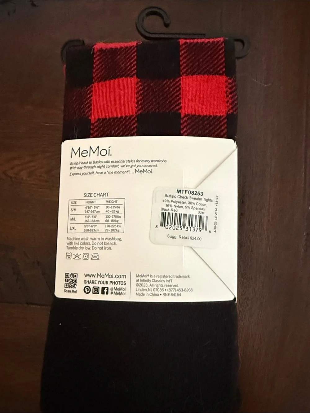 Black-Red Buffalo Plaid Sweater Tights